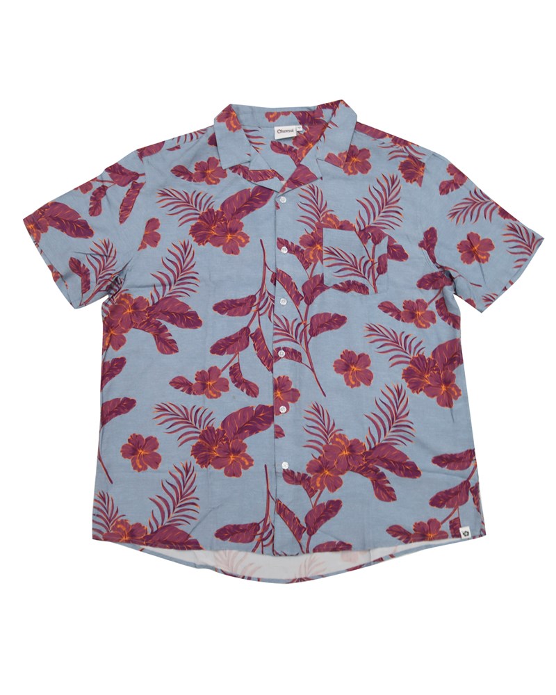 Mens - Aloha Shirt - Tropical Highlights - Steel
