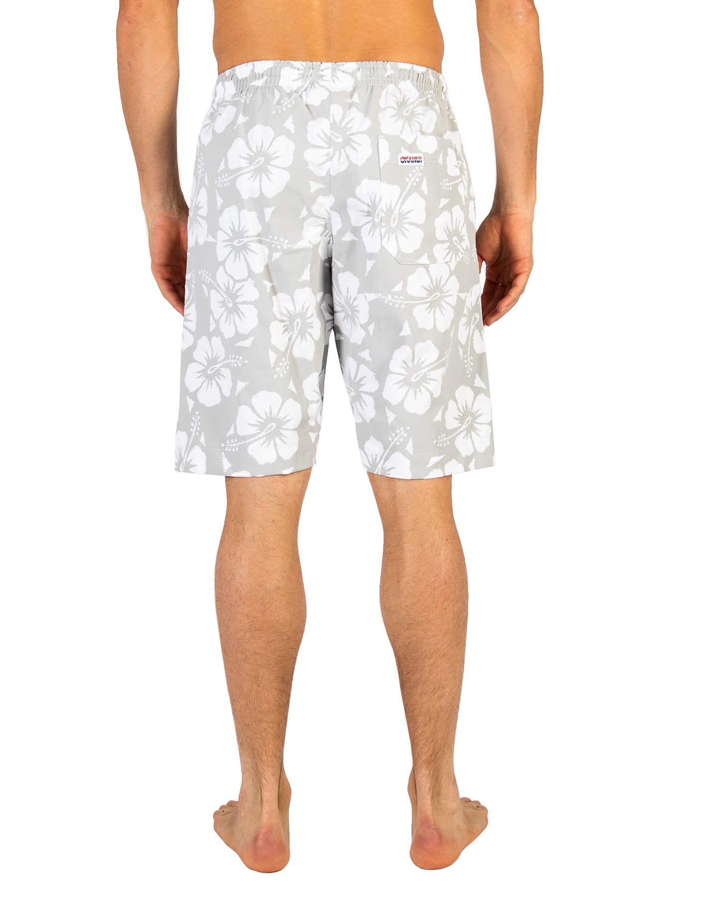 Mens - Classic Shorts - Hibiscus Cool Grey - Australian Made