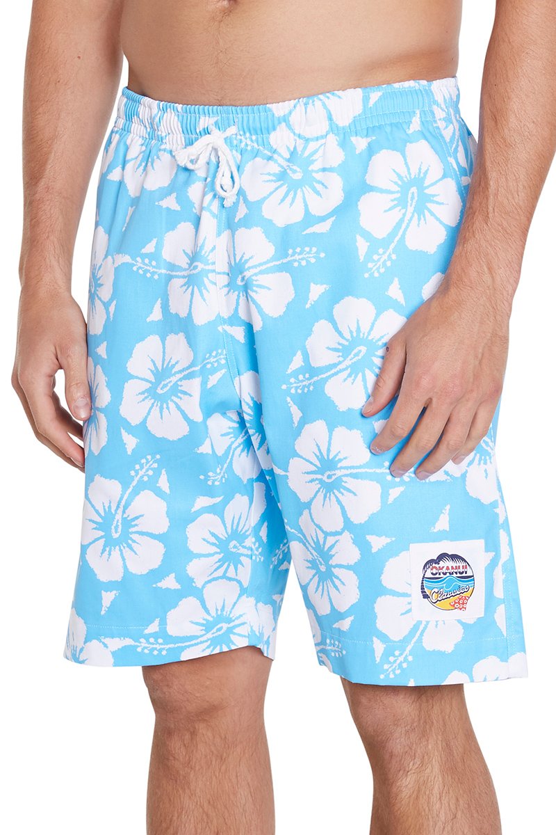 Mens - Classic Shorts - Hibiscus Sky - Australian Made