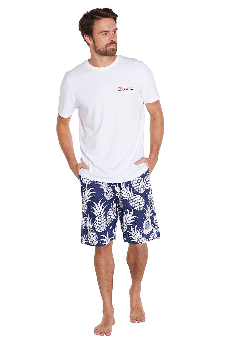Mens - Classic Shorts - Pineapples Navy - Australian Made