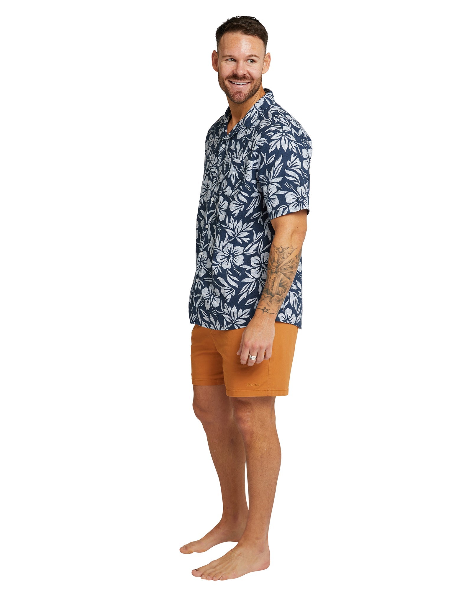 Mens - Aloha Shirt - Wallpaper - Navy