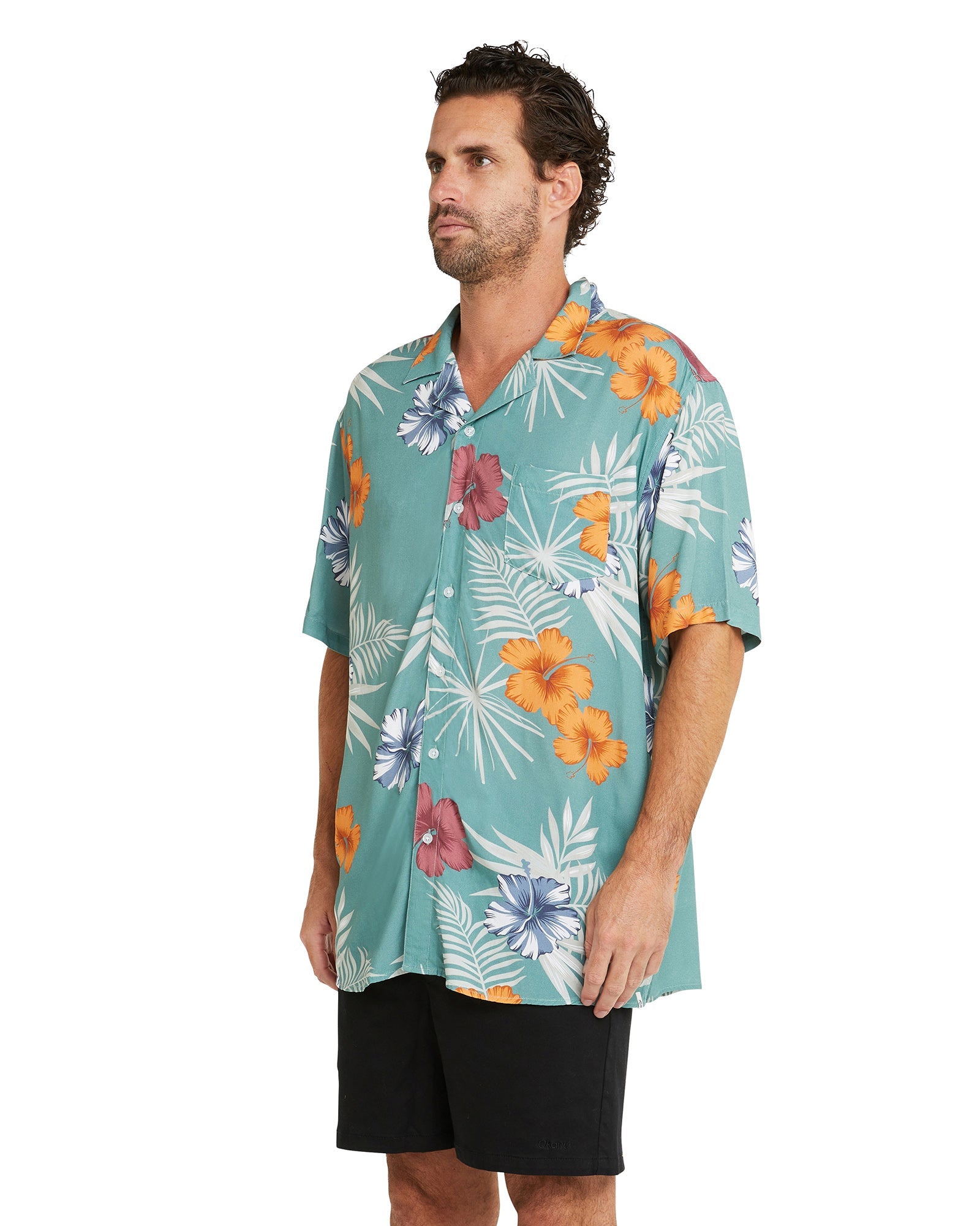 Mens - Aloha Short Sleeve Shirt - Envelope Wars - Oil