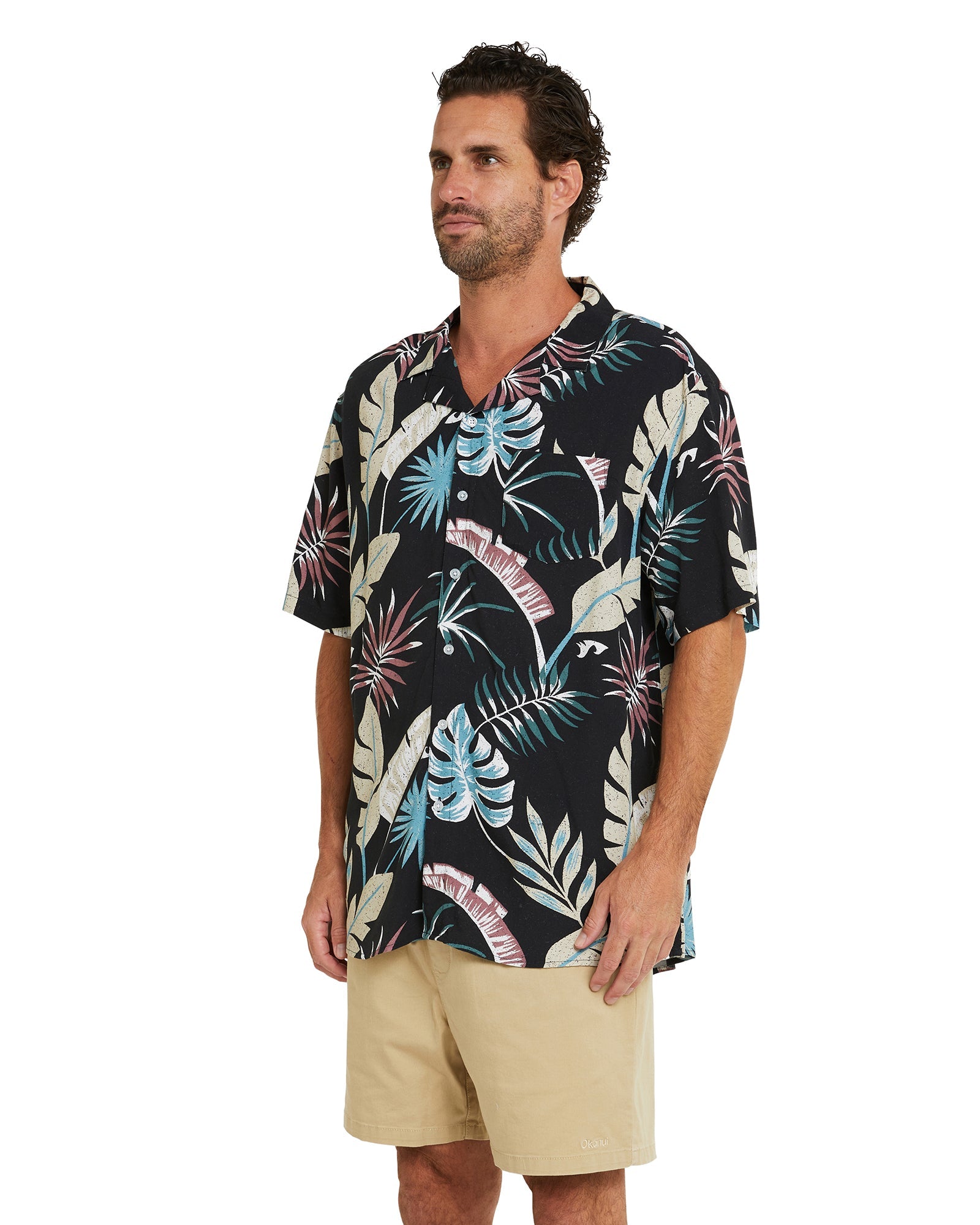 Mens - Aloha Short Sleeve Shirt - Frosty Fruit - Black