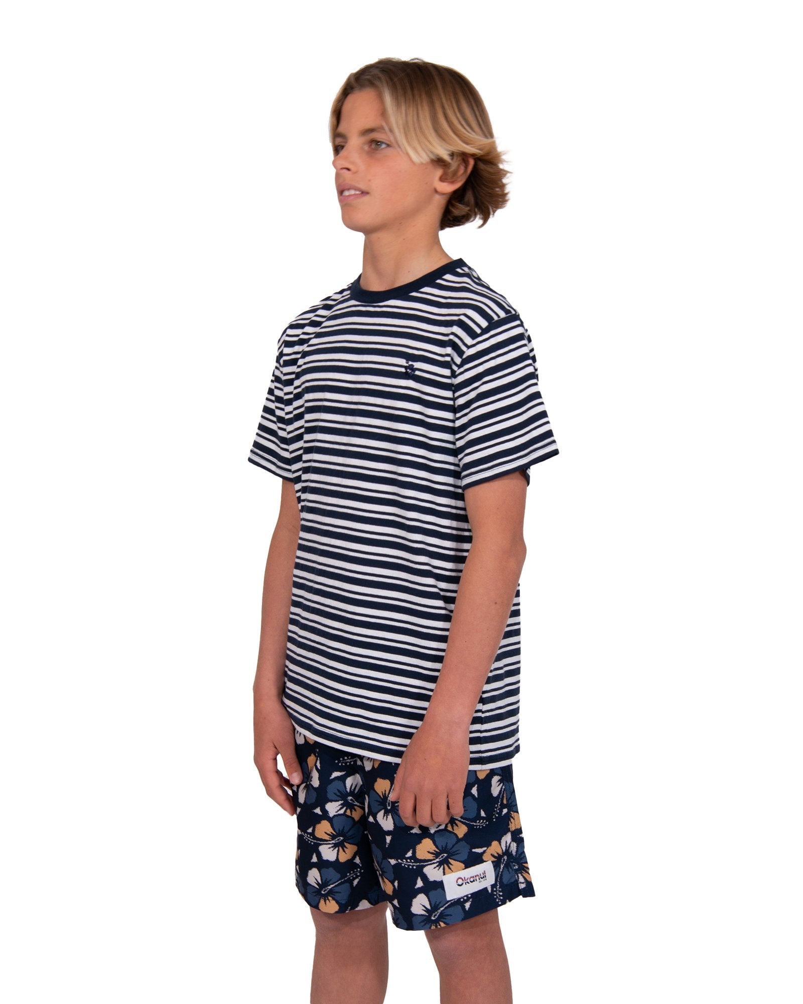 Boys - T-Shirt - Striped Staple Tee - Navy