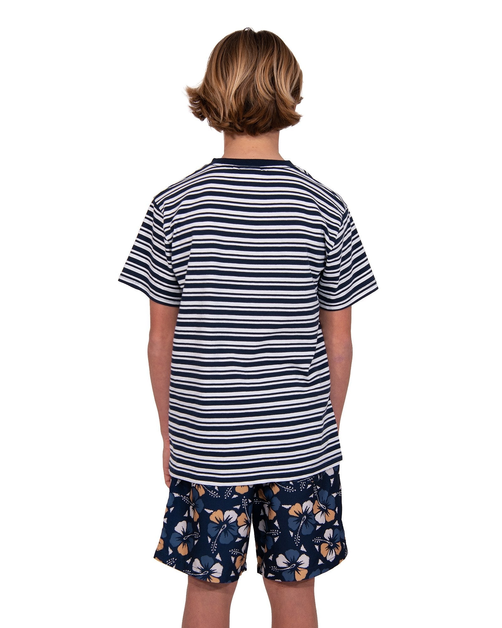 Boys - T-Shirt - Striped Staple Tee - Navy