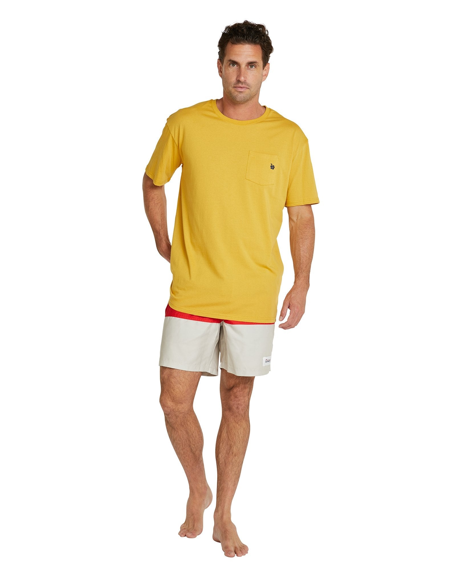 Mens - T-Shirt - Staple Pocket - Ochre