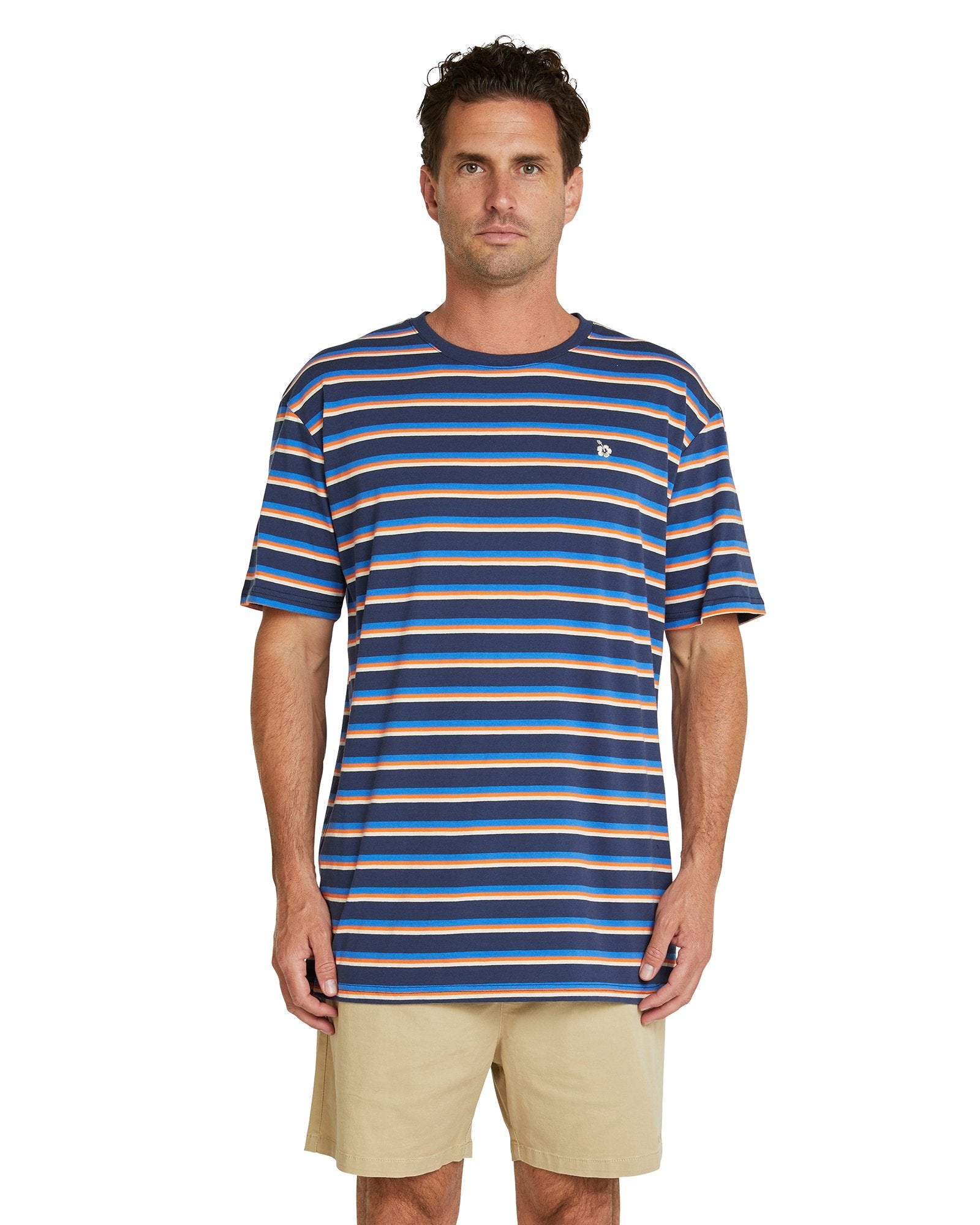 Mens - T-Shirt - Staple Stripe - Navy/Blue