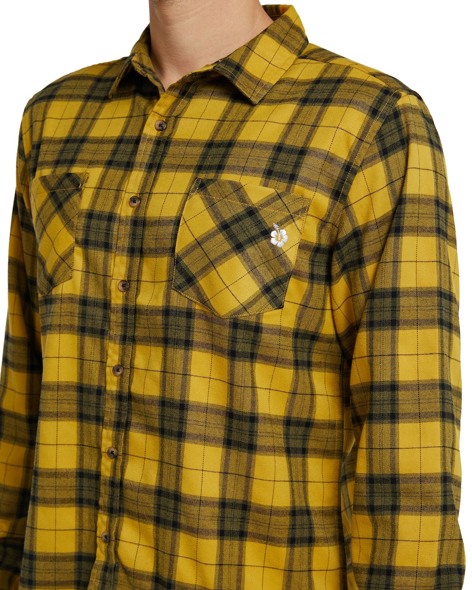 Mens - Flannel Long Sleeve Shirt - Hiker - Mustard