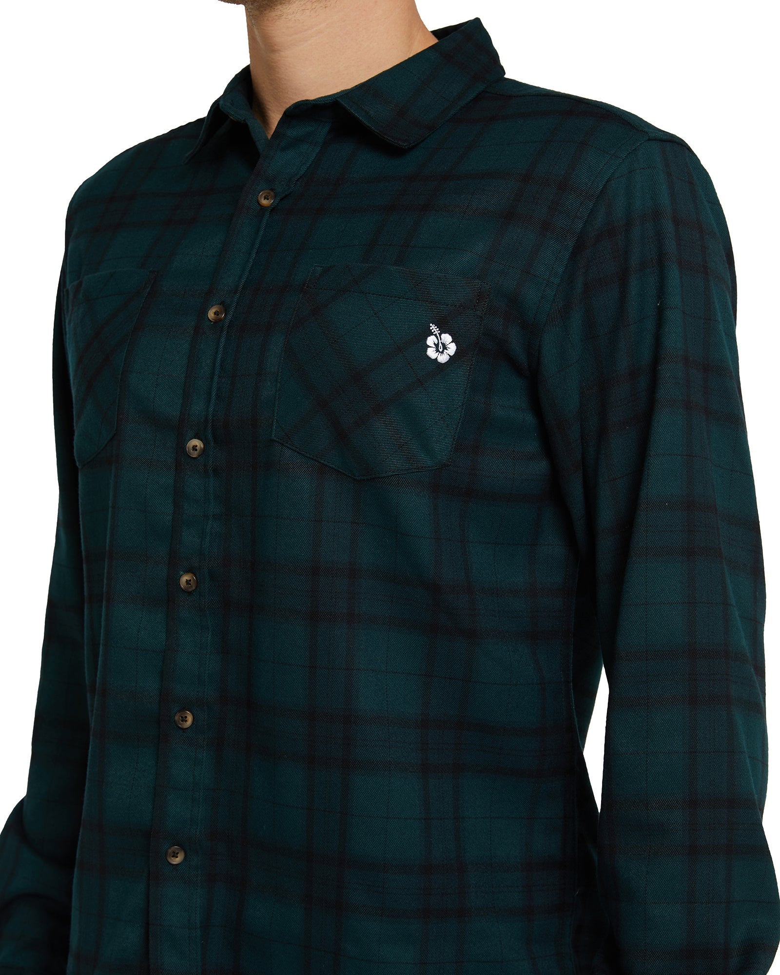 Mens - Flannel Long Sleeve Shirt - Hiker - Navy/Green