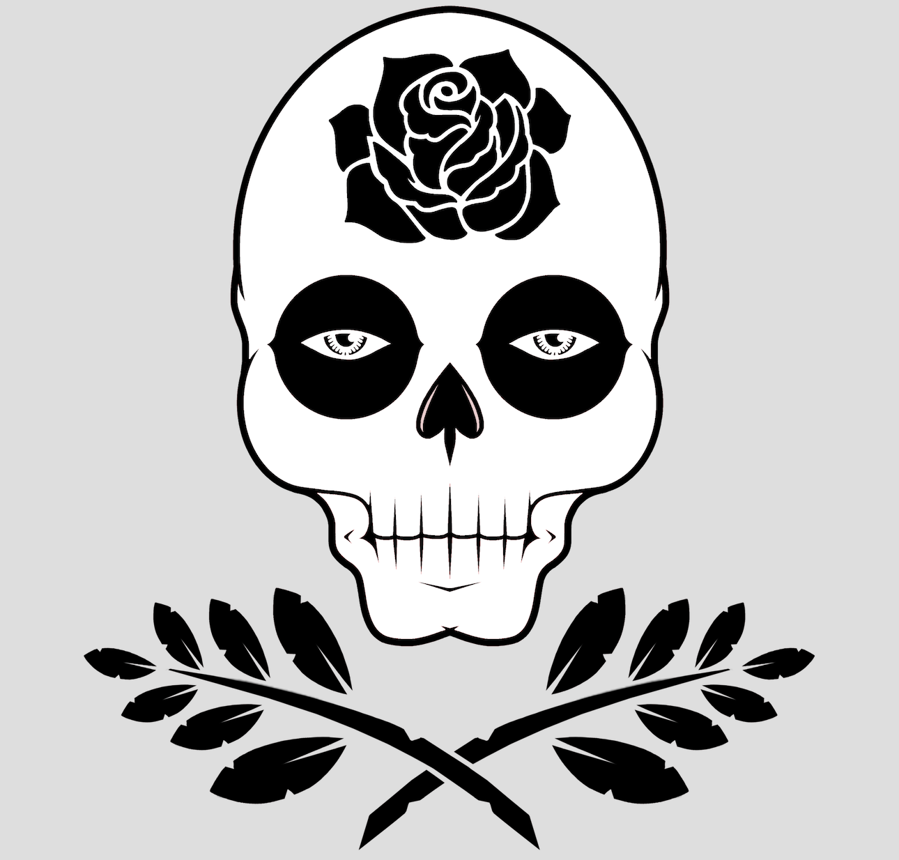 AF B&W SKULLS AND ROSES T WINO