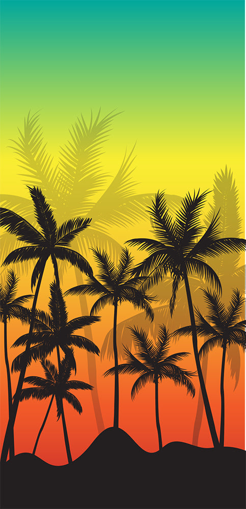 Rasta Beach Towel 30 x 60 inch - One Love Palm Tree