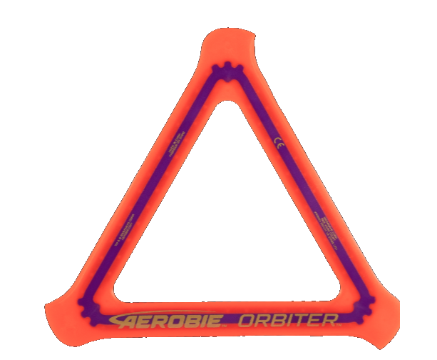 Aerobie Orbiter Triangle Boomerang Flying Disc Blue, Pink, Yellow