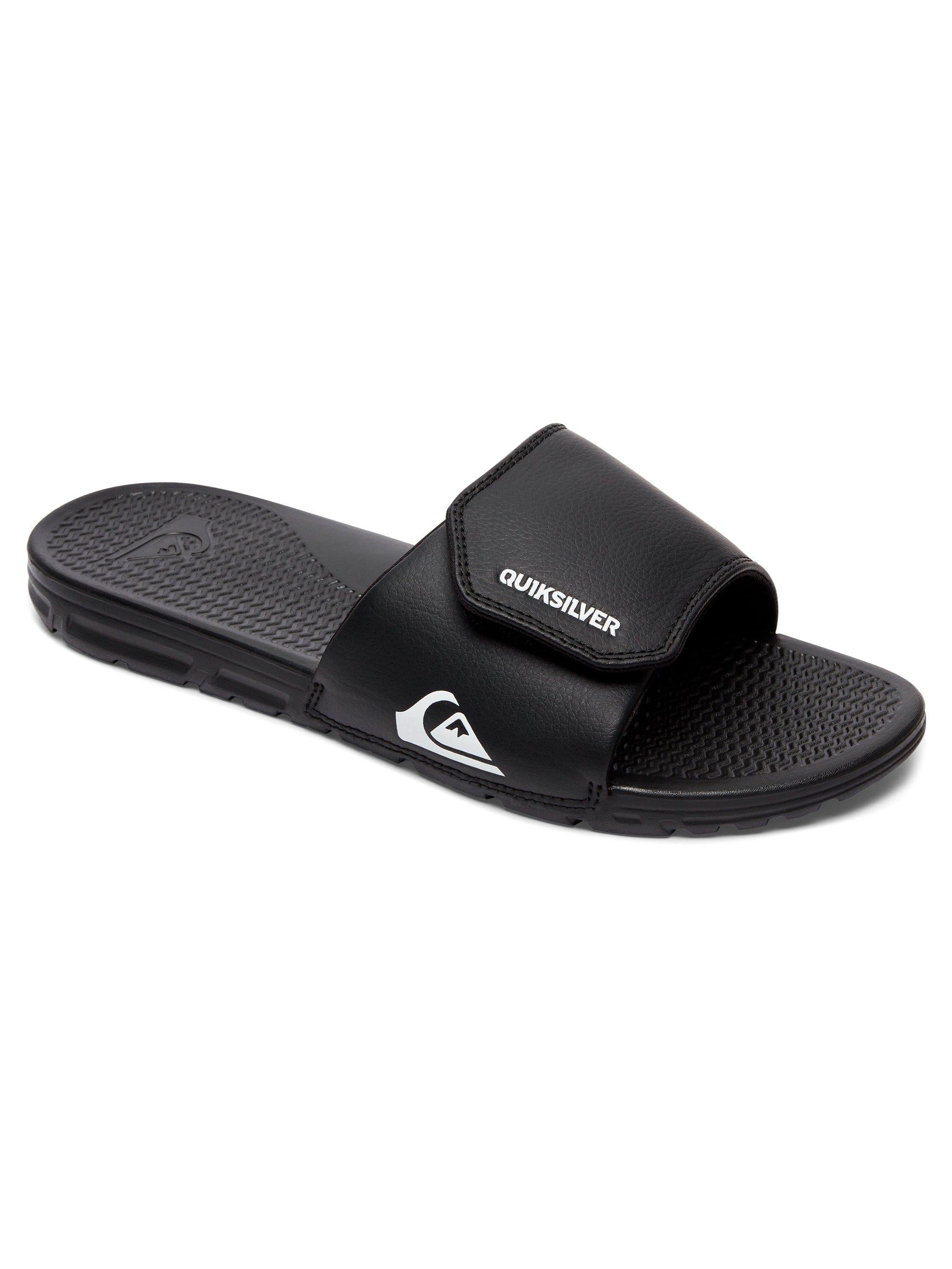 Quiksilver Shoreline Slide Flip Flop Adjustable - Black or White Logo