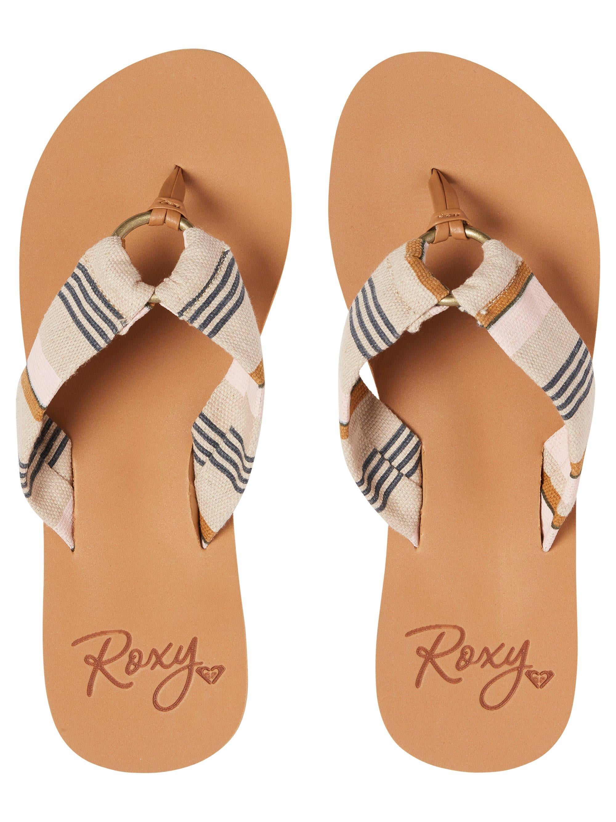 ROXY WOMENS FLIP FLOPS.NEW ESPADRILLE SOUTH BEACH III FLORAL THONGS SANDALS  S23 | eBay