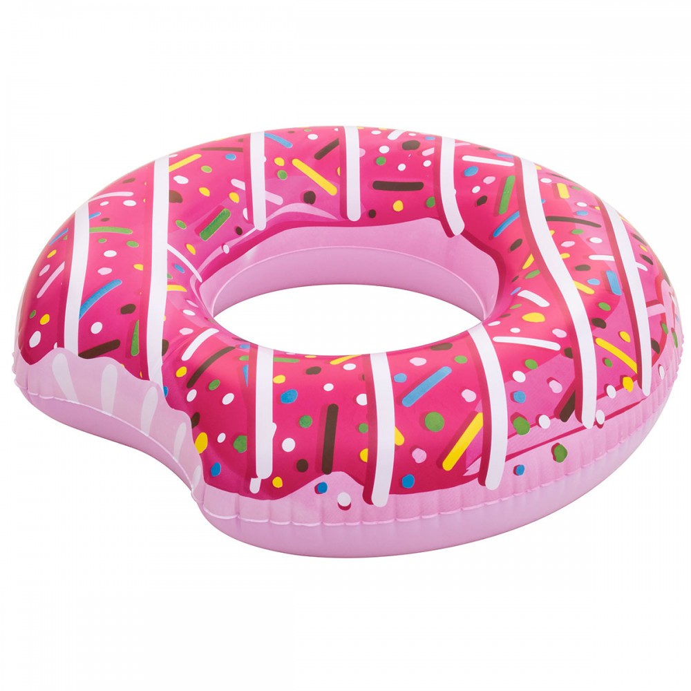 Best Way Chocolate or Pink Donut with Bite  Pool Toy Inflatable