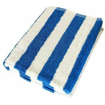 Sola Blue/Red/Green Cabana Stripe Cotton Beach Towel 30 x 60 inch