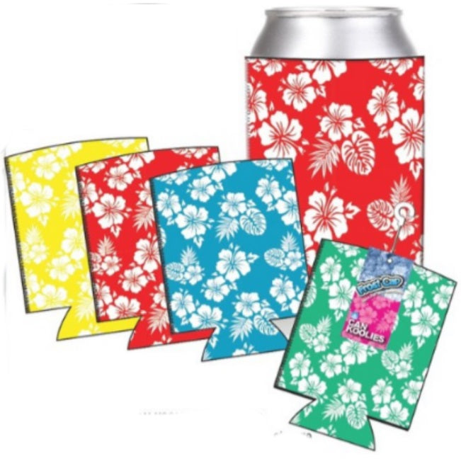 Hawaiian Print Beer Can Holder Sleeves