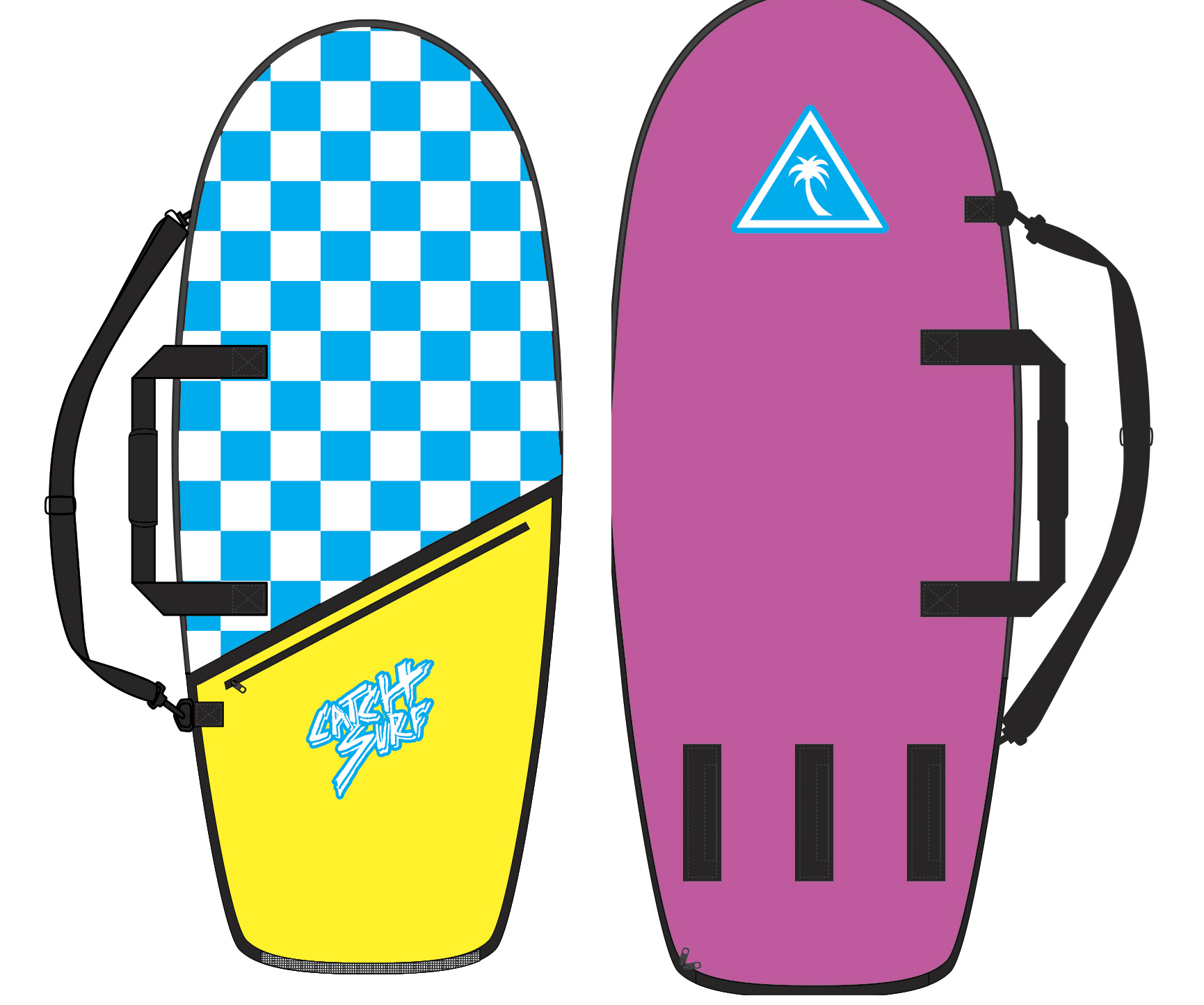 Catch Surf Checkered Black Yellow Board Bag