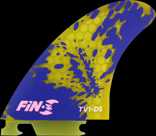 Fin-S Tv-1 Honeycomb Yellow/Blue 3 Fins