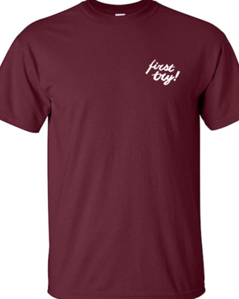 First Try Maroon Skate Tee Shirt