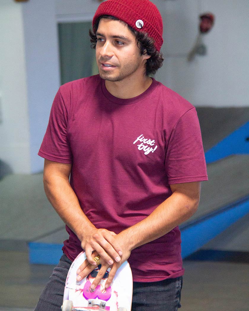 First Try Maroon Skate Tee Shirt