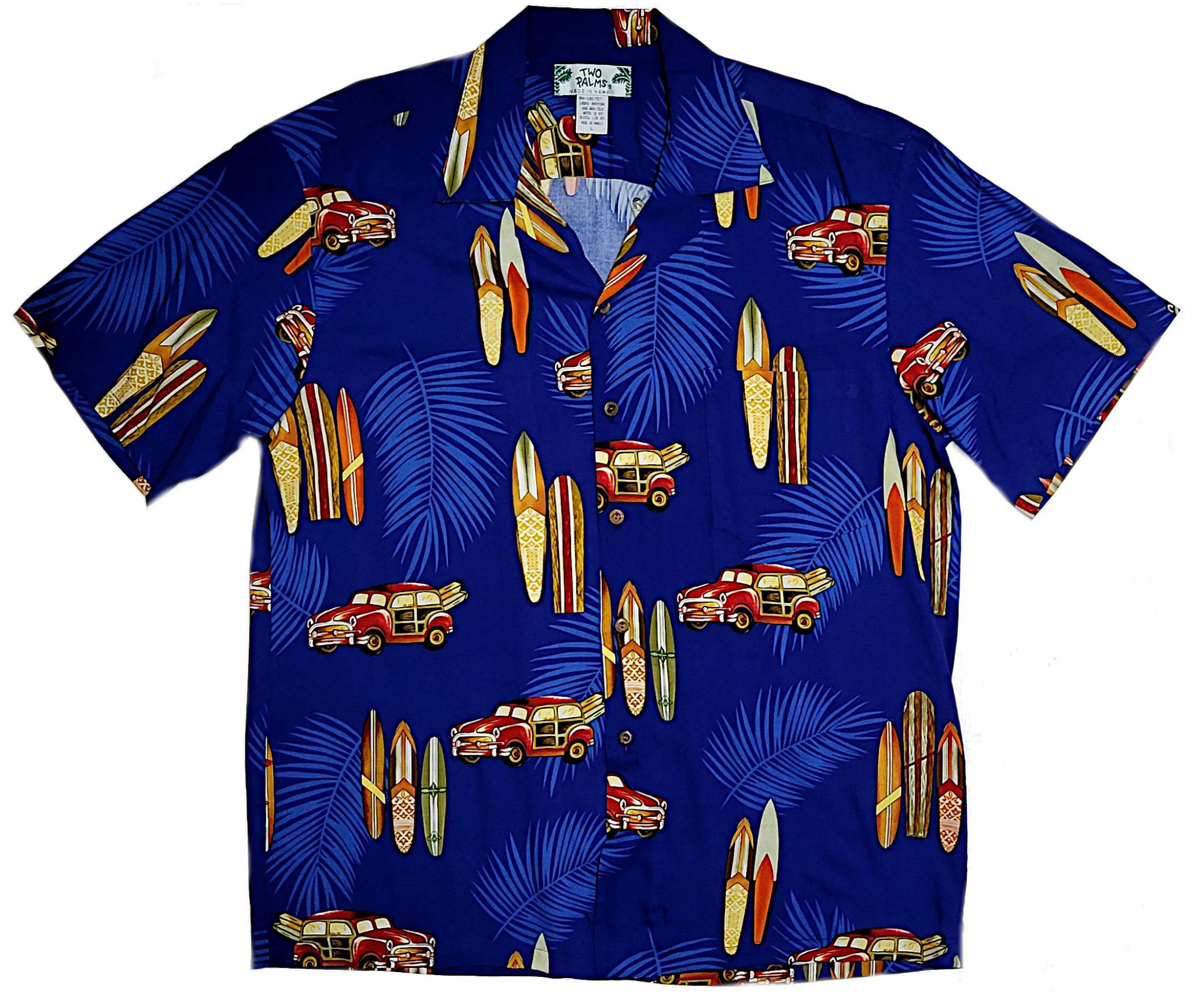 Woody Surfboard Hawaiian Shirt - Rayon Vintage Style Hawaiian Shirts