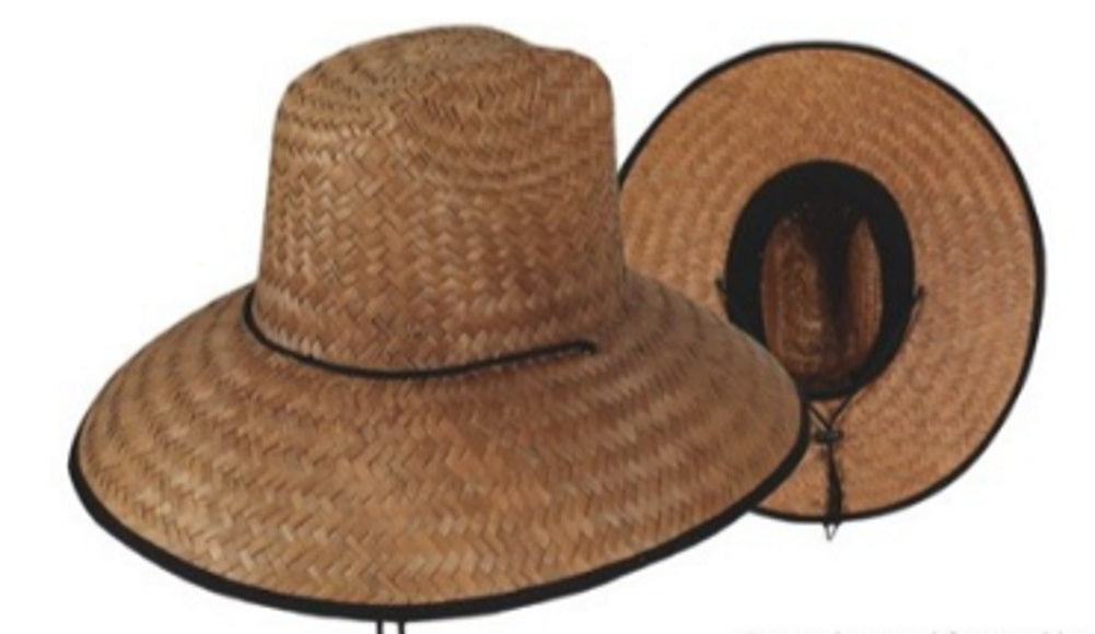 Wet Lifeguard Hat Flex Fit Black Band Straw Hat