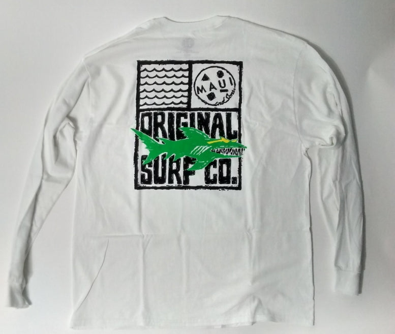 Maui and Sons Shark Logo Long Sleeve T-shirt