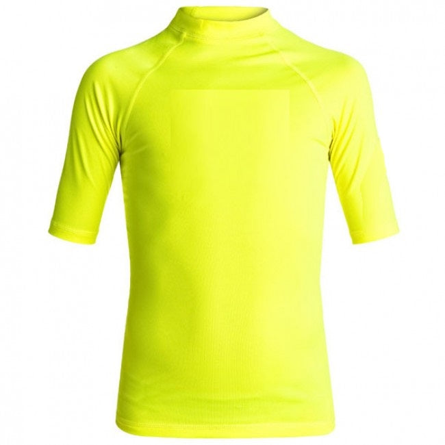 UnSponsored Kids Short Sleeve Neon Yellow Rash Guard – High Visibility Swim Shirt