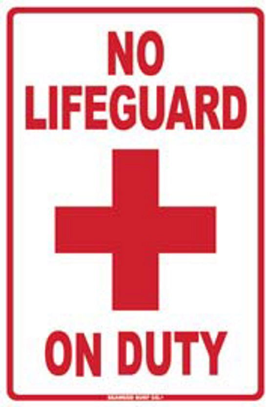 Seaweed No Lifeguard On Duty 8x12