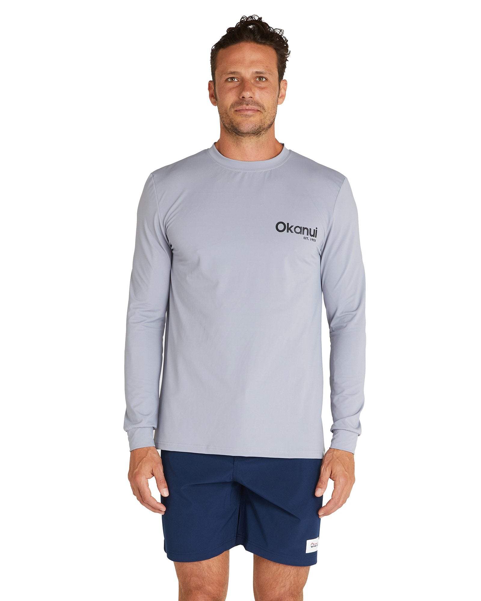 Long Sleeve Rashie - Grey Logo Rash shirt