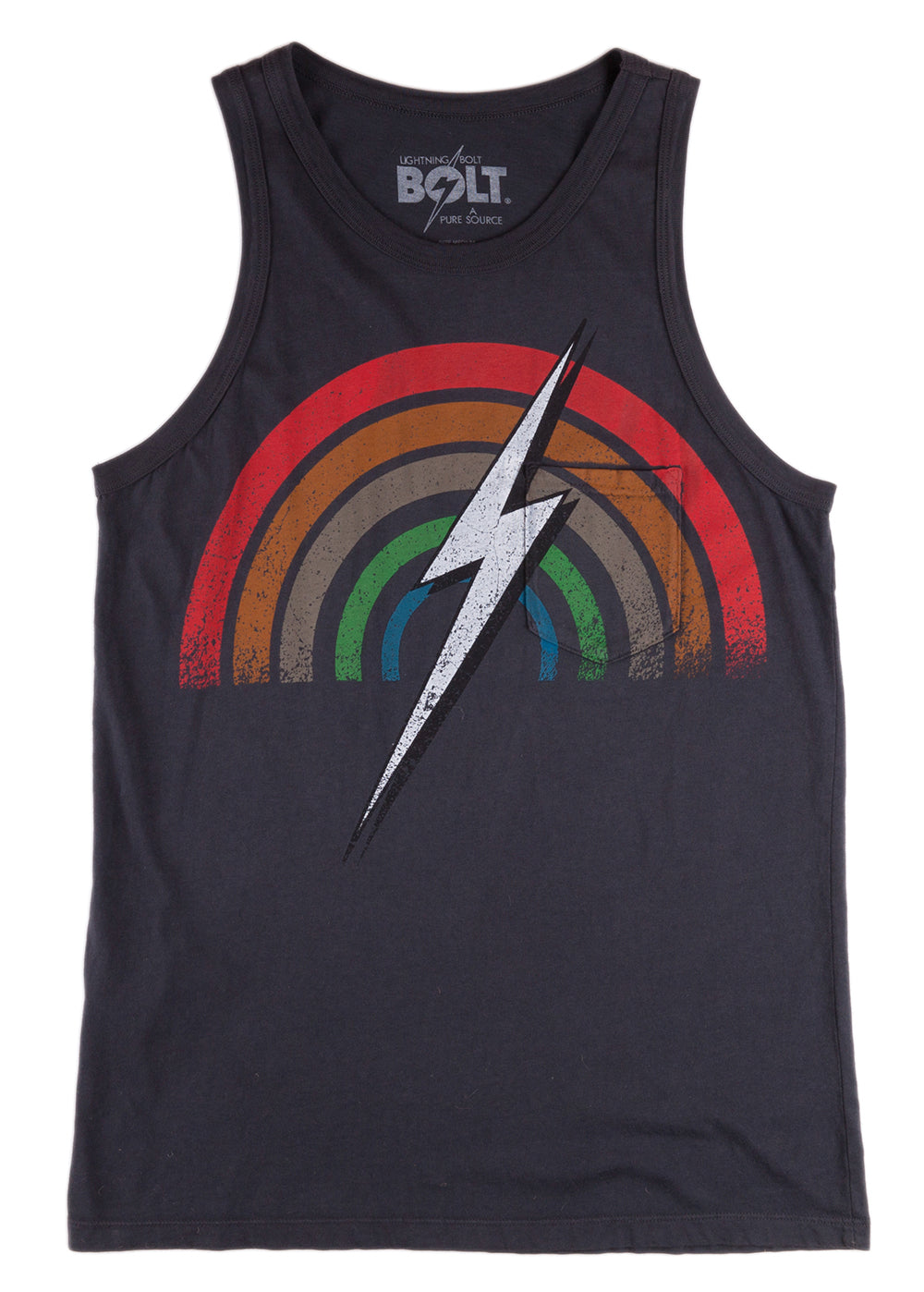 Lightning Bolt Rainbow Vintage Black