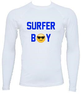 UnSponsored Adult Surfer Boy Long & Short White Rashguard Swim Shirt