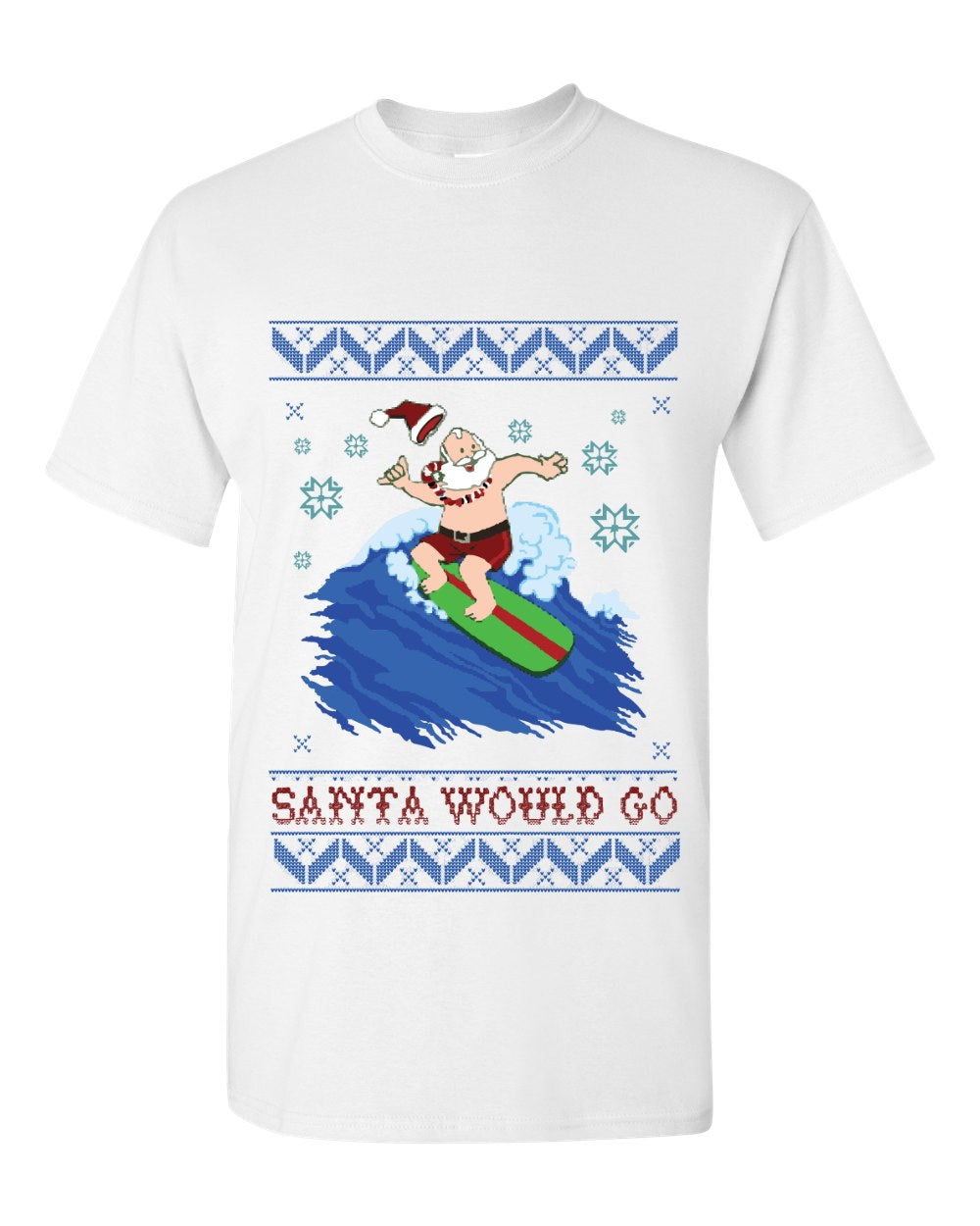 BORD Apparel Santa Surfing Ugly Christmas T-shirt