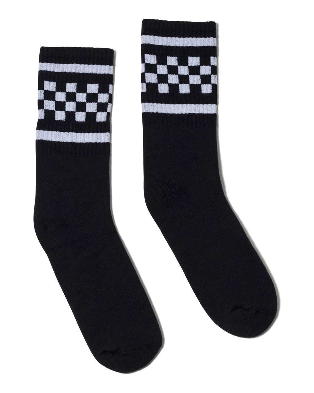 Socco Checkered Crew Socks – Black, Grey, White