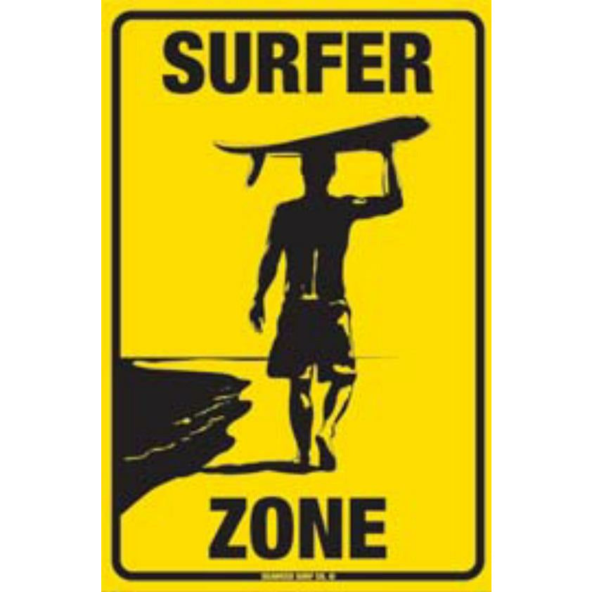 Seaweed Surfer Girl Zone Aluminum Sign 8x12